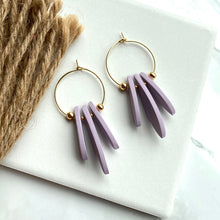 Load image into Gallery viewer, Beaded Mini Fringe Hoops (Lavender)
