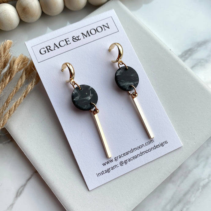 Black Marble Bar Dangles