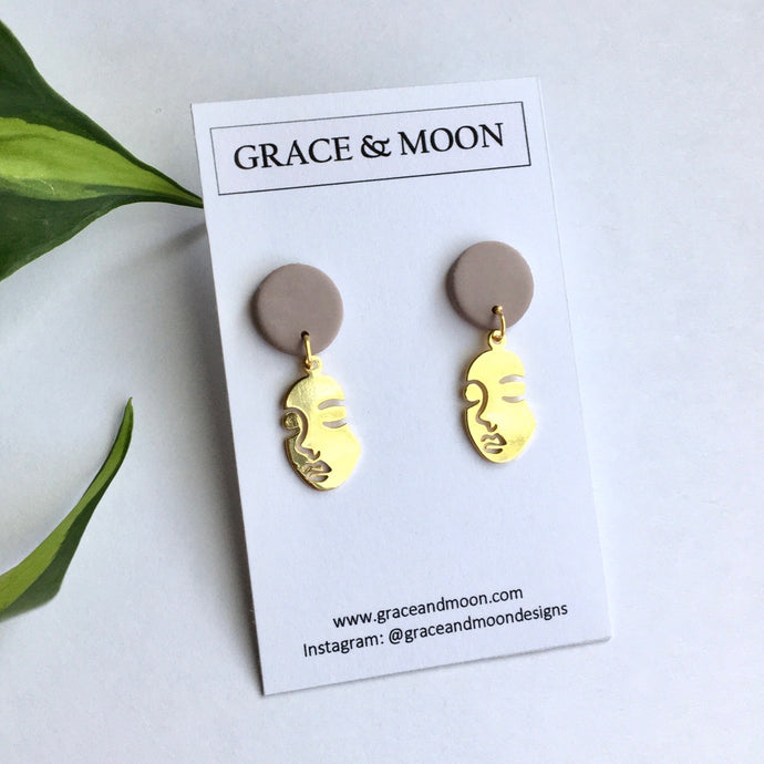 Solid Face Drops Taupe - Grace & Moon