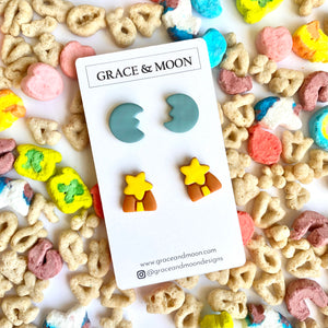 Lucky Charms Studs (Moons, Stars)