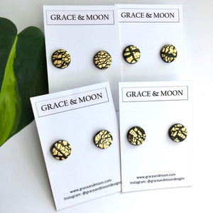 Medium Gold Leaf Studs - Grace & Moon