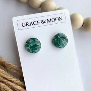 Emerald Marble Studs