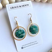 Load image into Gallery viewer, Emerald Marble Dangles
