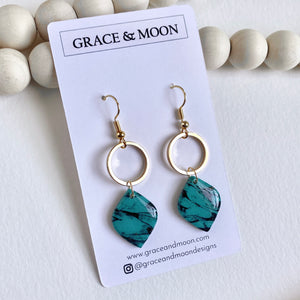 Turquoise Marble Dangles