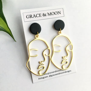 Large Face Drops (Black) - Grace & Moon