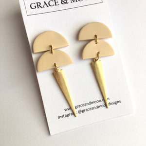 Ivory Drop Earrings with Spike Charm - Grace & Moon